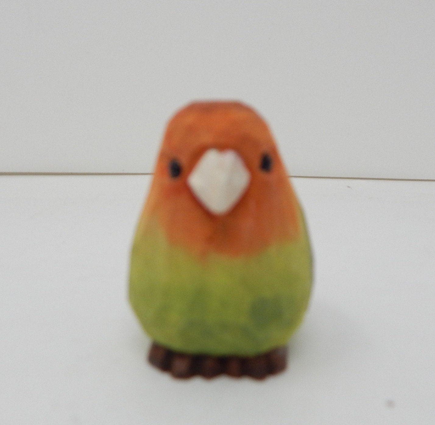 Lovebird Keychain Ring Hook Clip Parrot Bird Charm Miniature Wood Mini Figurine Small Animal