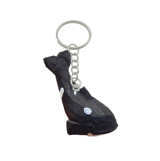 Orca Killer Whale Keychain Ring Hook Clip Charm Miniature Wood Mini Figurine Small Animal