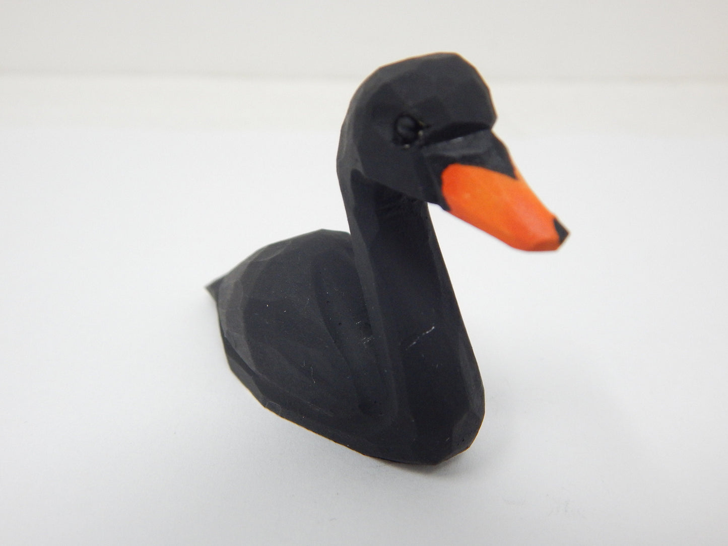 Black Swan Figurine Bird Animal Decor Art Small Goose Statue Gift Carving Miniature Sculpture