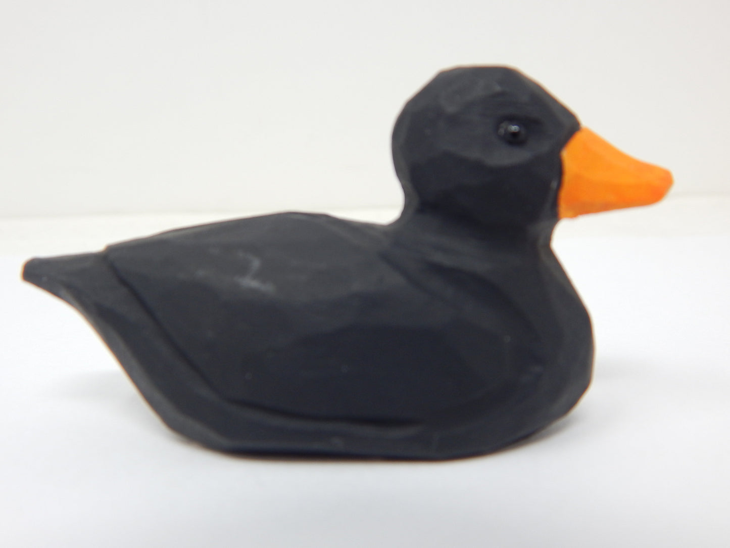 Black Duck Figurine Wood Statue Miniature Handmade Art Decoy Carved Bird Decor Small Animal Collectible