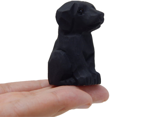 Black Labrador Retriever Dog Puppy Wooden Figurine Handcrafted Statue Unique Lover Gift Pet Lover Home Decor