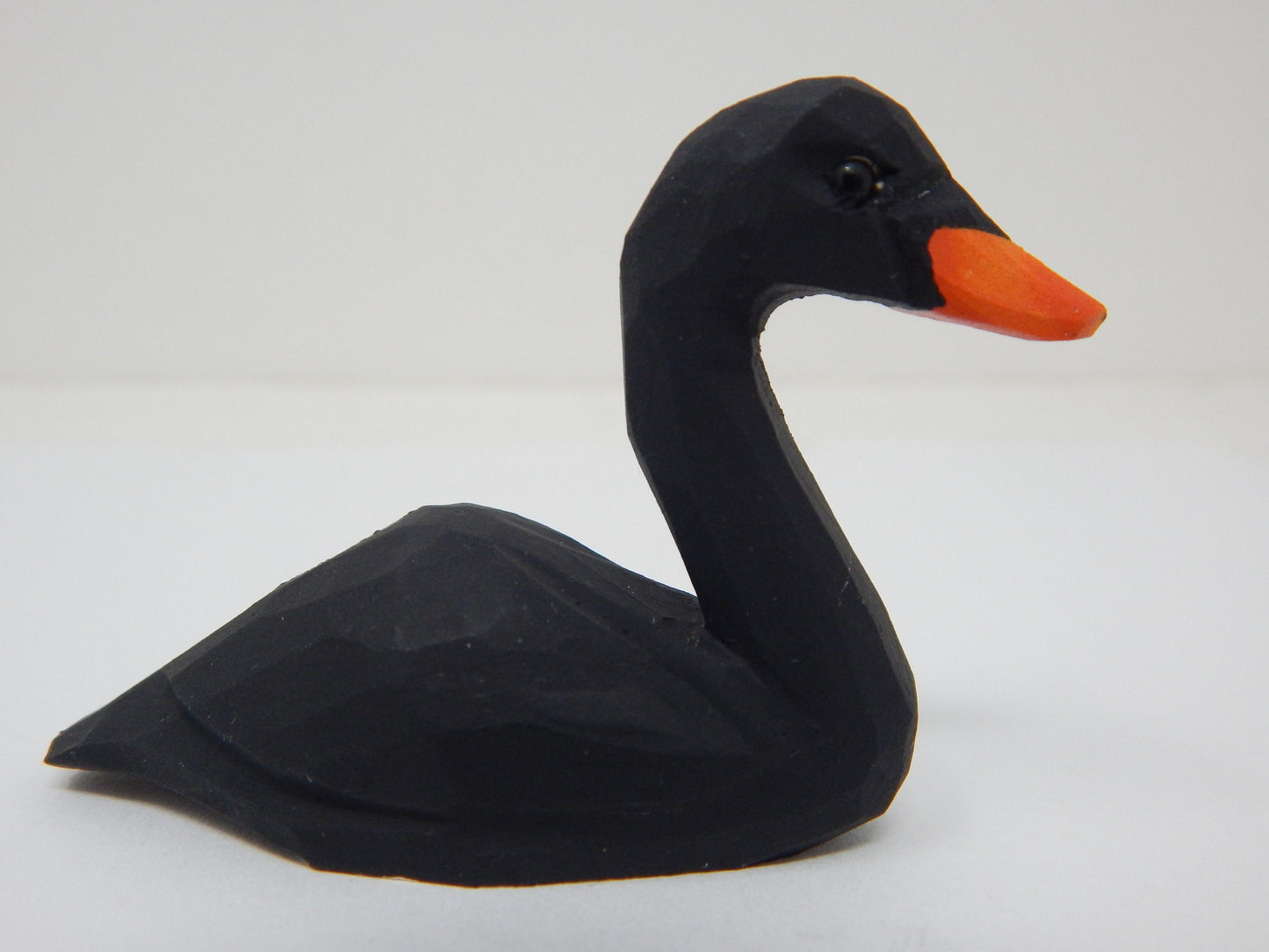 Black Swan Figurine Bird Animal Decor Art Small Goose Statue Gift Carving Miniature Sculpture