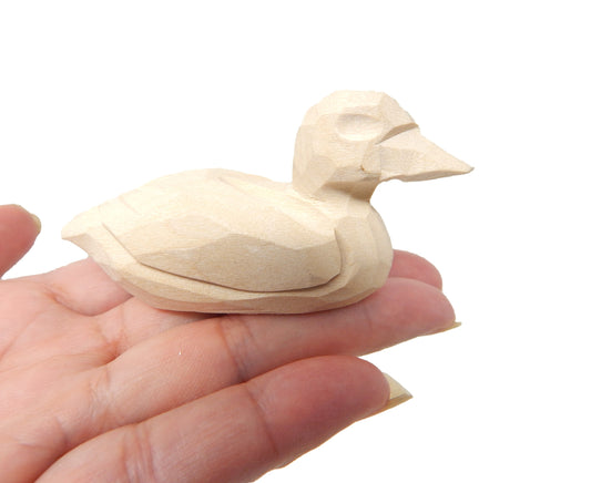 Duck DIY Paint Your Own Personalized Sculpture Wood Craft Figurine Statue Art Small Animal…