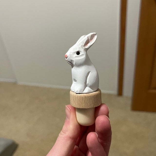 Rabbit Bunny Wine Stopper Handmade Reusable Bottle Plug Saver Cap Sealer Decor Unique Accessory