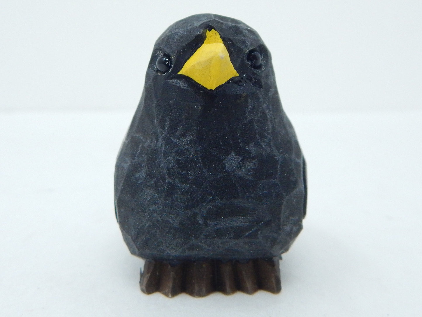 Blackbird Figurine Handmade Wood Starling Bird Statue Sculpture Decor Miniature Art Carve Small Animal