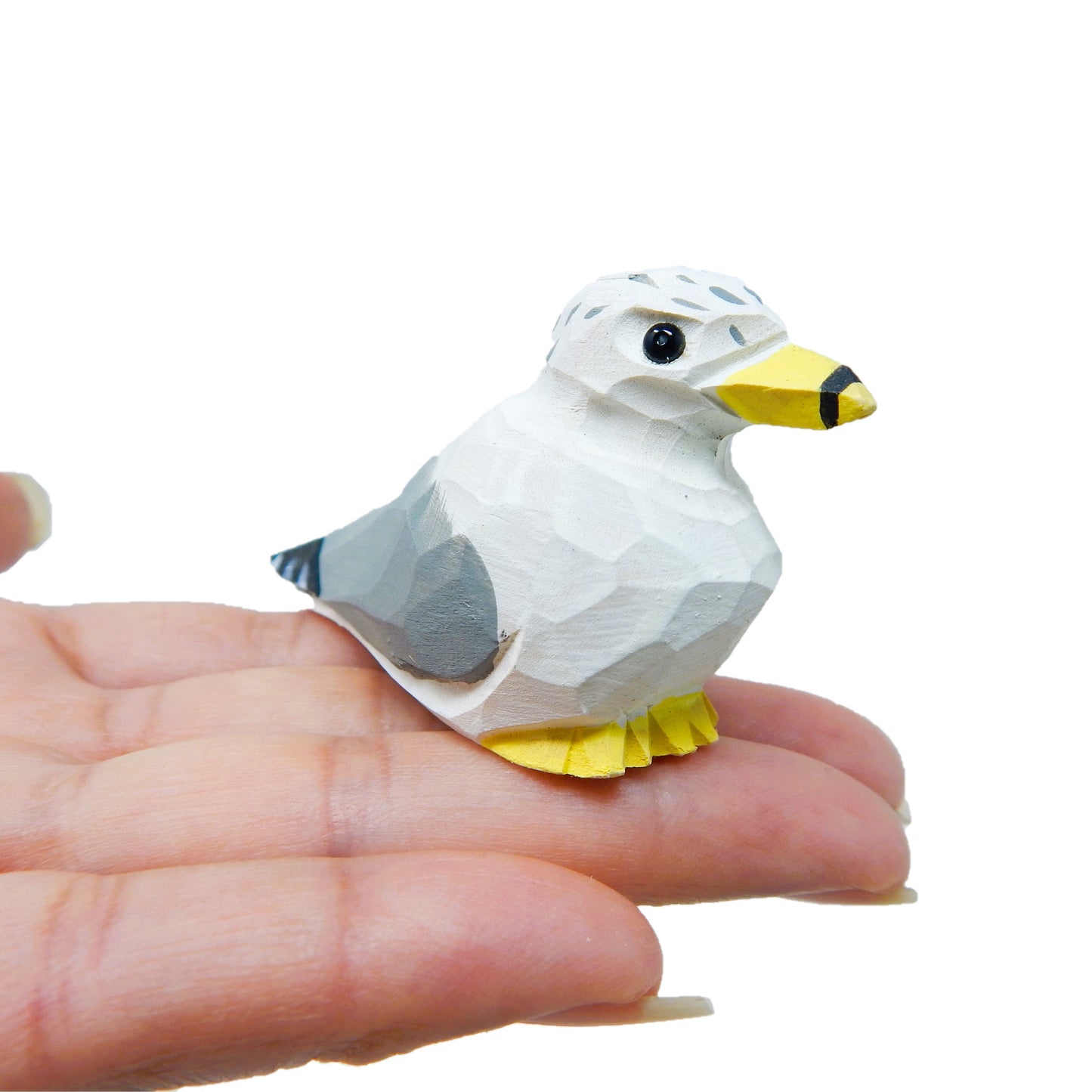 Seagull Handmade Wood Figurine Statue Albatross Bird Sculpture Decor Miniature Art Carve Small Animal