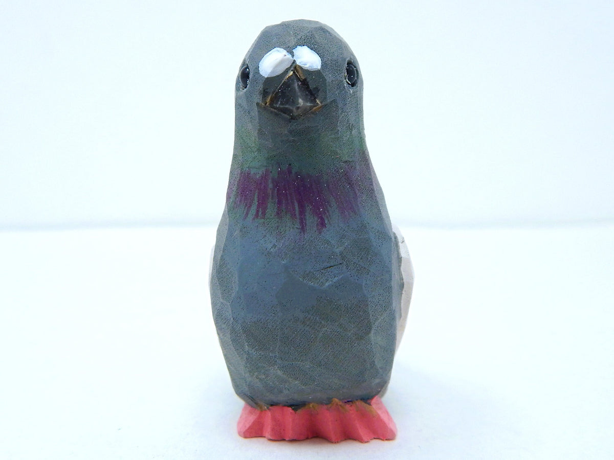 Pigeon Wooden Figurine Set | Hand Carved Love Birds Cake Topper, Rustic Decor