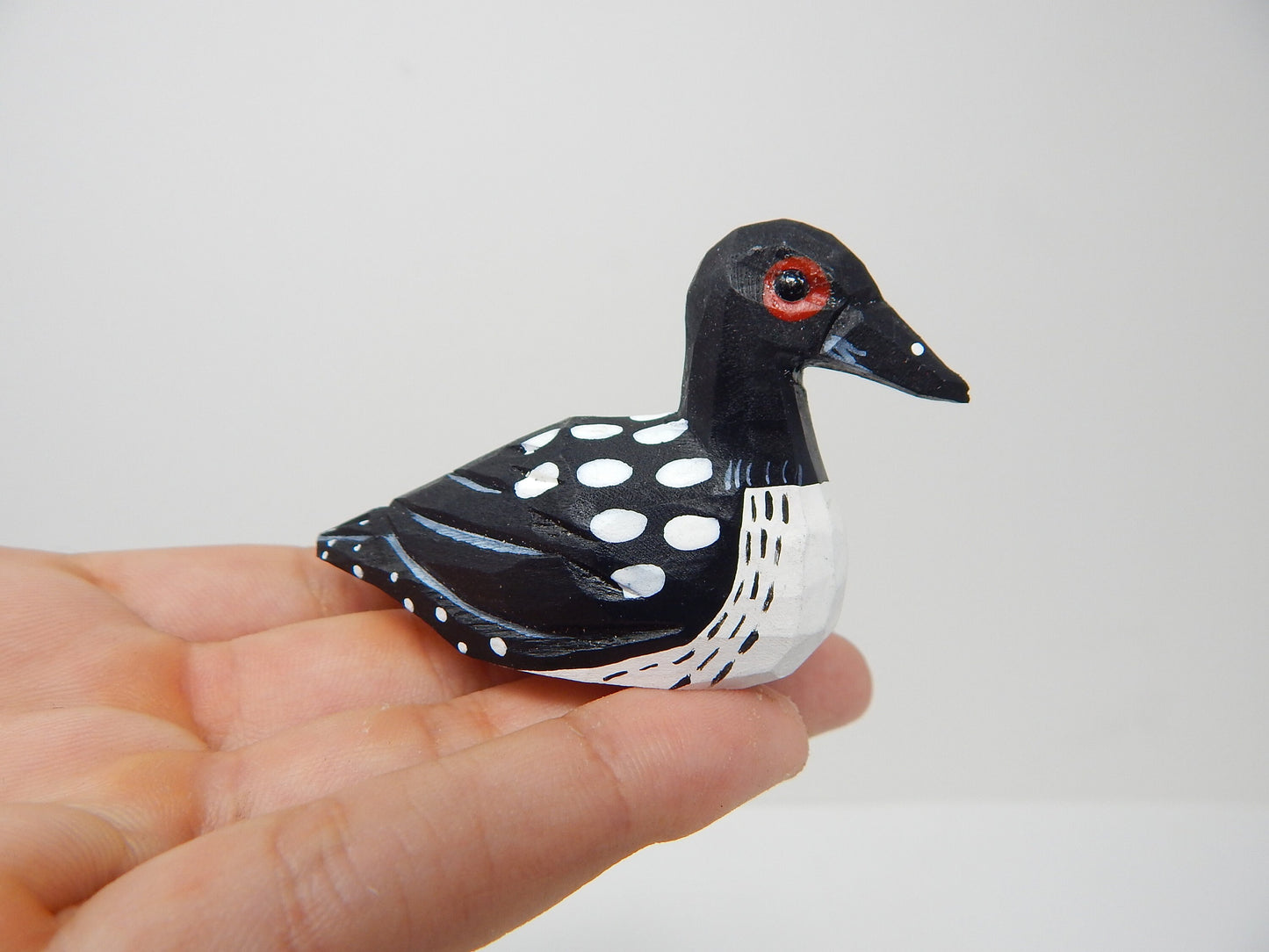 Common Loon Duck Wood Ornament Hanging Figurine Handmade Carved Decoration