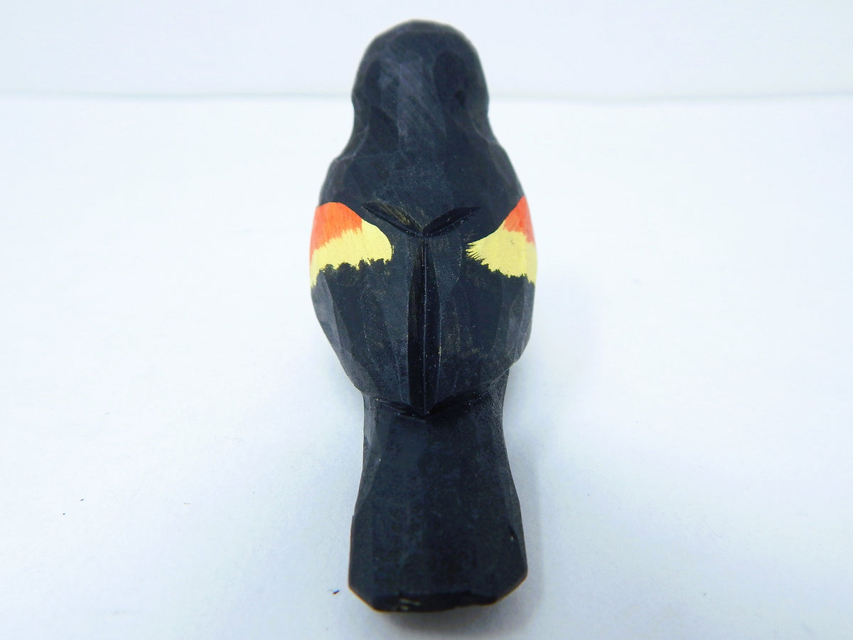 Red-Winged Blackbird Wedding Cake Topper Love Birds Bride Groom Engagement Anniversary Carved Wood Statue