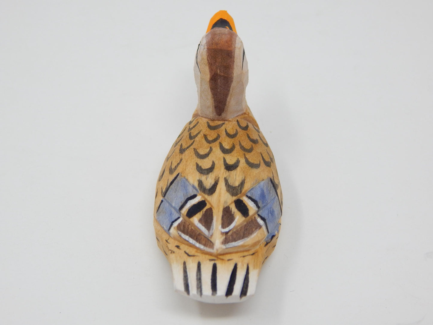 Hand-Carved Wooden Female Mallard Duck Ornament – Rustic Bird Decor
