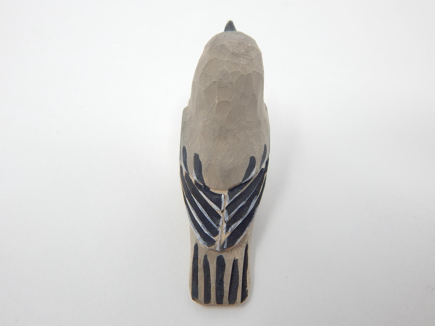 Hand-Carved Wooden Mockingbird Ornament – Hanging Bird Holiday Decor