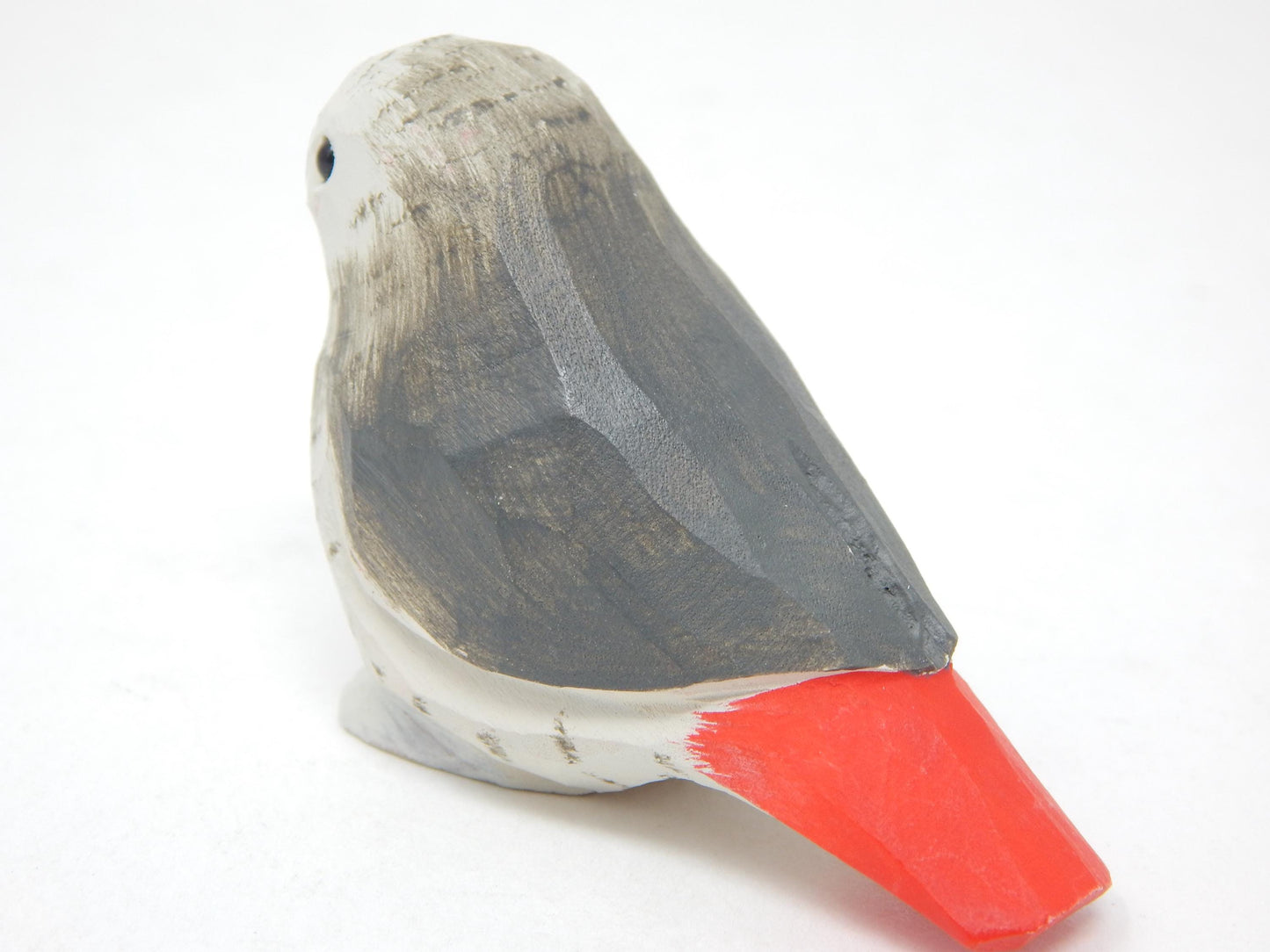 Hand-Carved African Grey Parrot Ornament - Handmade Rustic Hanging Decor