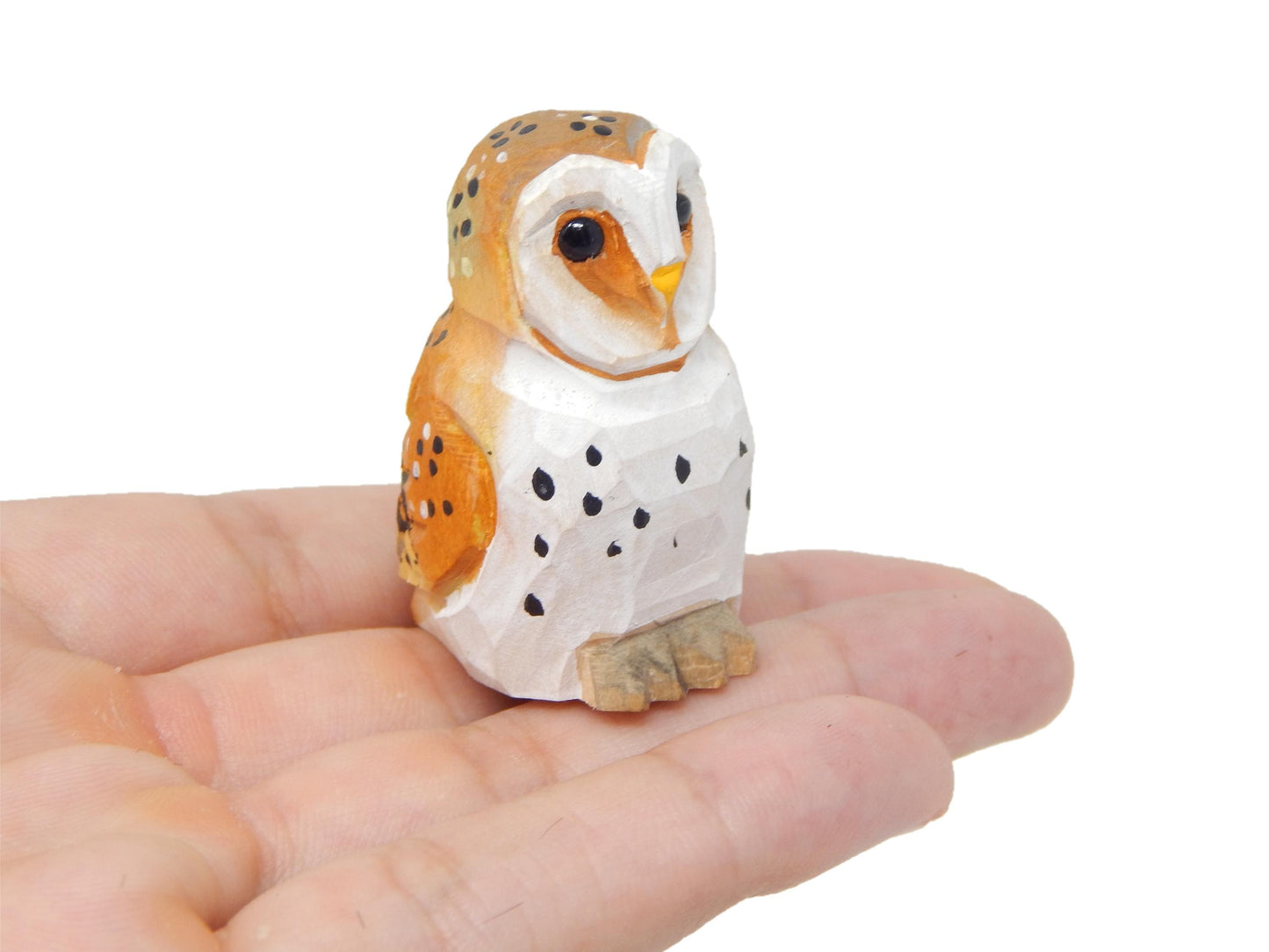 Barn Owl Ornament Handmade Wooden Hanging Decor Bird Rustic Carving Figurine