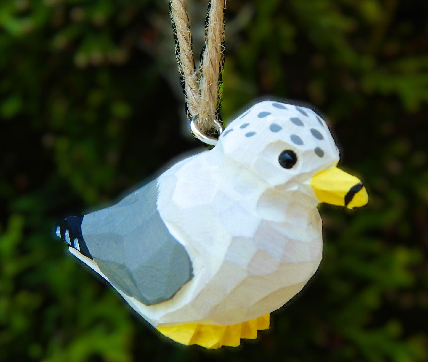 Seagull Ornament Wood Albatross Bird Hanging Figurine Handmade Carved Decoration
