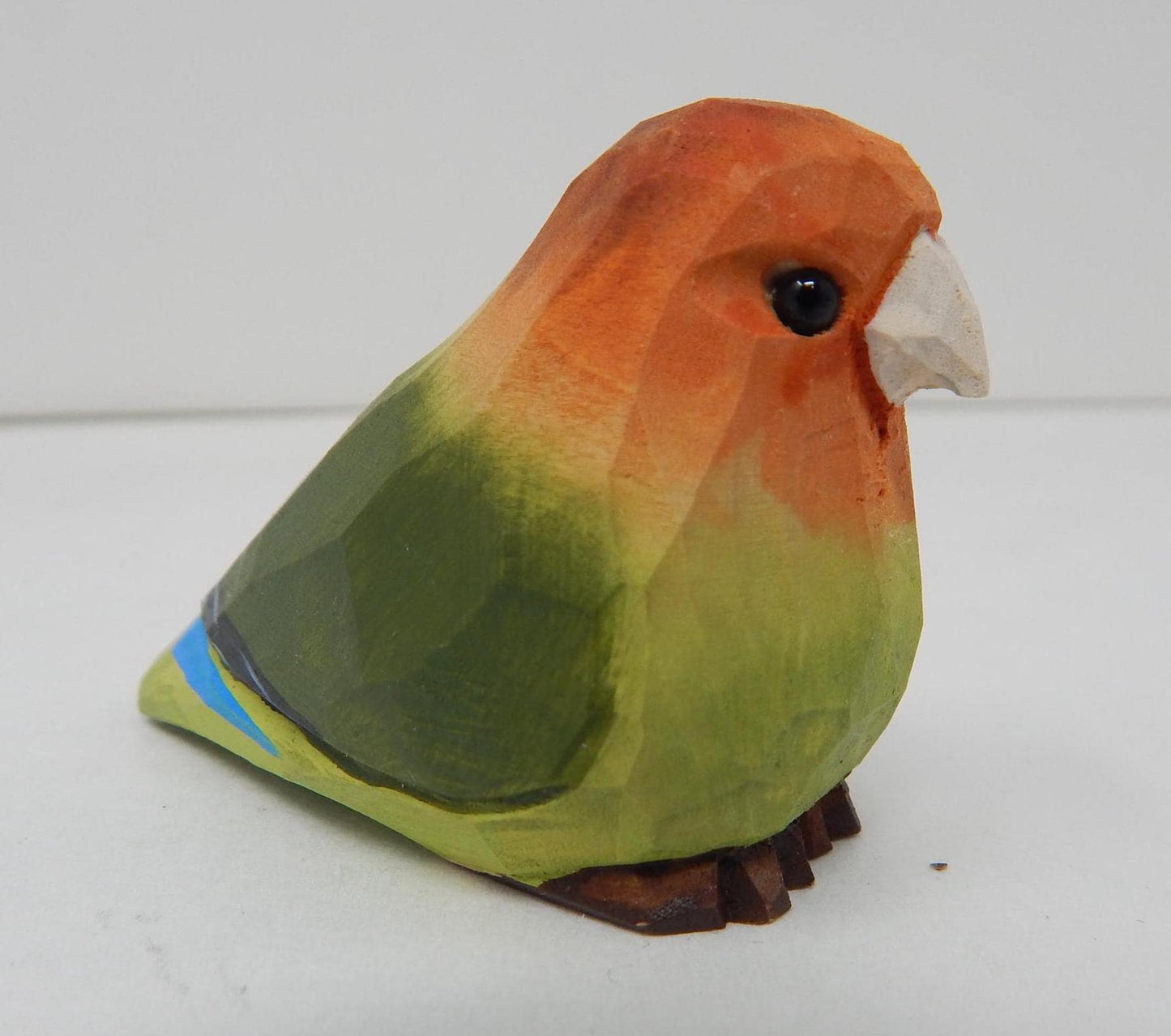 Lovebird Wood Ornament Parrot Bird Hanging Figurine Handmade Carved Decoration