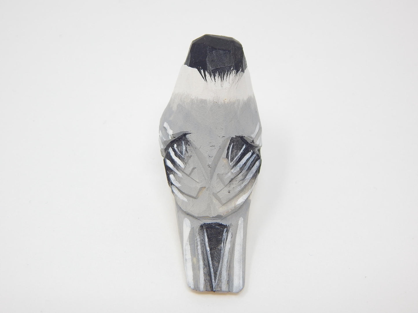 Hand-Carved Wooden Chickadee Ornament – Rustic Bird Hanging Decor