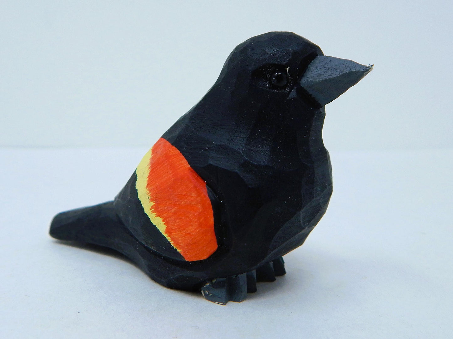 Red-Winged Blackbird Ornament Handmade Wooden Hanging Decor Bird Rustic Carving Figurine
