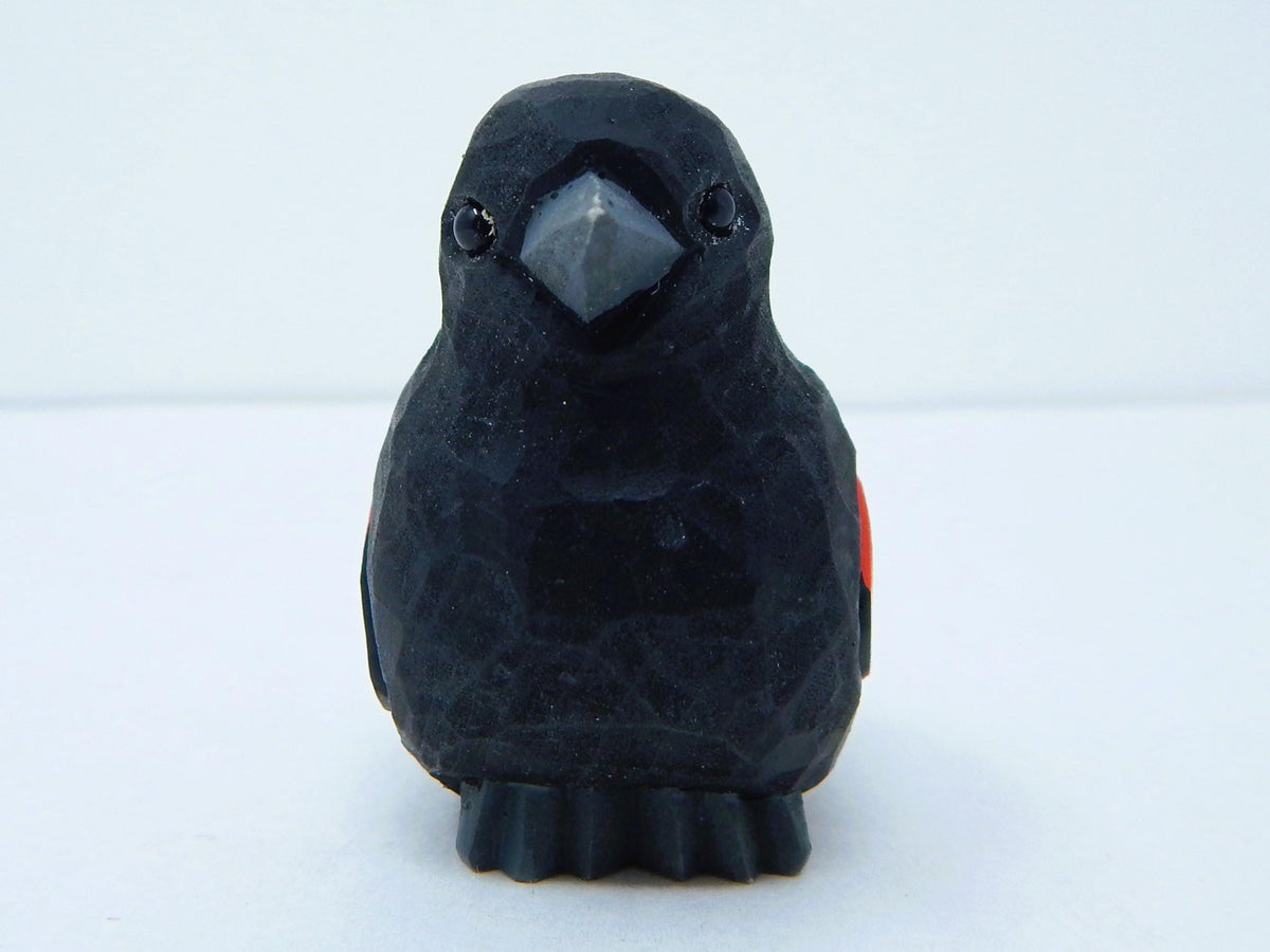 Red-Winged Blackbird Ornament Handmade Wooden Hanging Decor Bird Rustic Carving Figurine