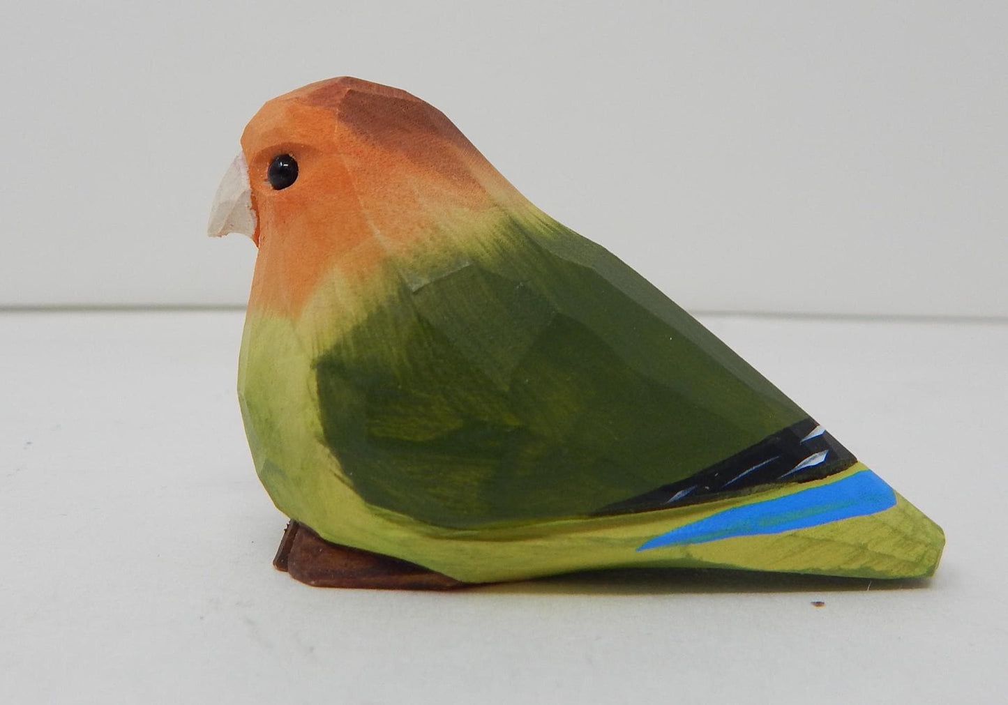 Lovebird Wood Ornament Parrot Bird Hanging Figurine Handmade Carved Decoration
