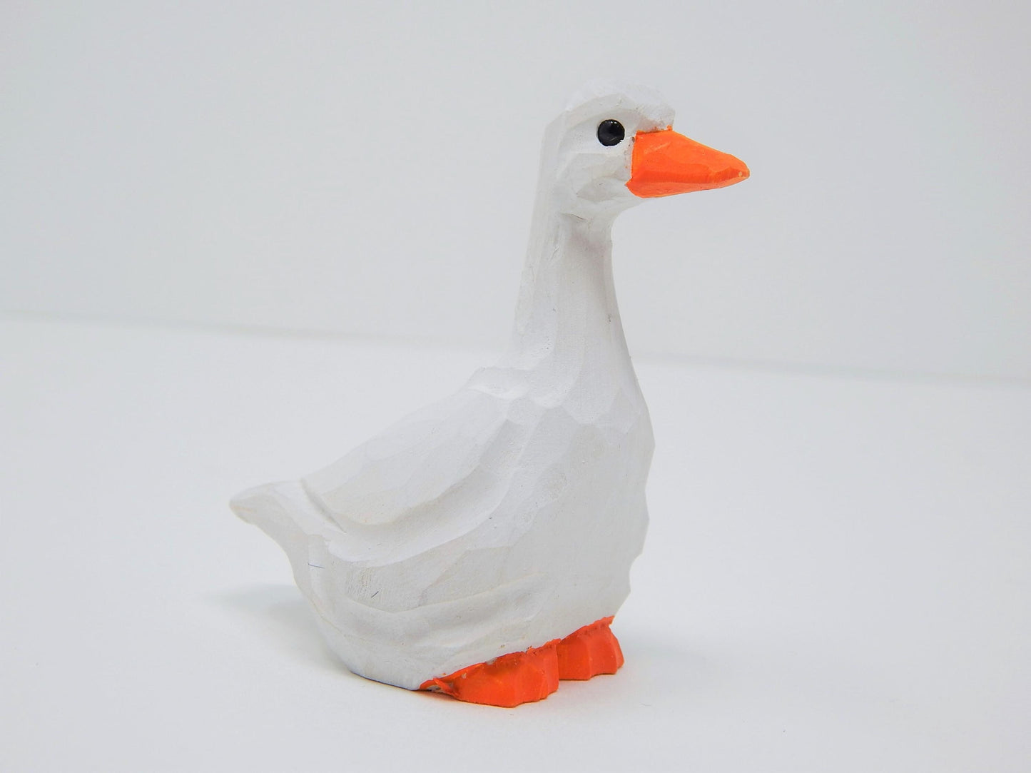 Hand-Carved Wooden Goose Ornament – Rustic Farm Bird Holiday Decor
