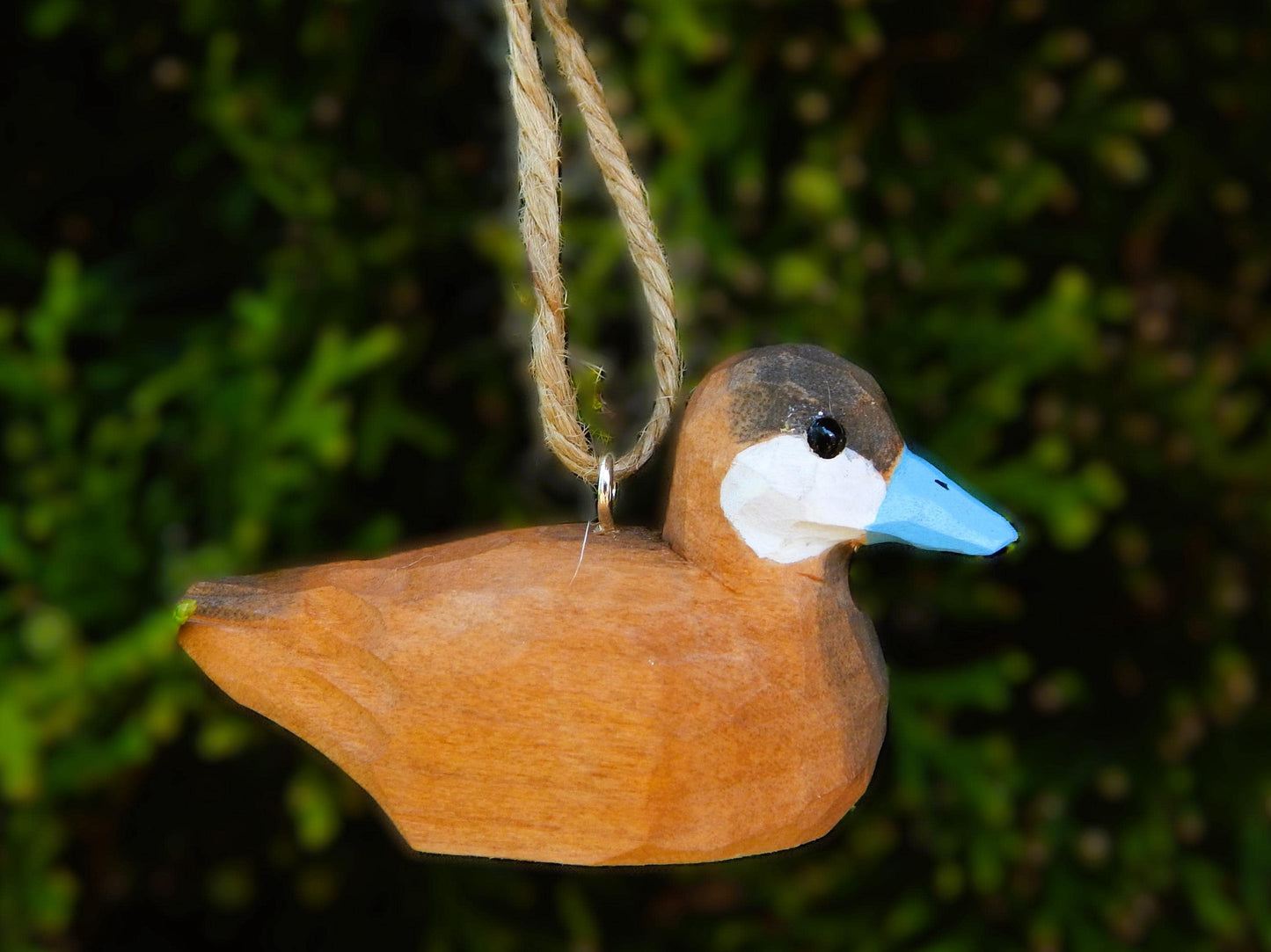 Ruddy Duck Ornament Handmade Wooden Hanging Decoy Decor Bird Rustic Carving Figurine