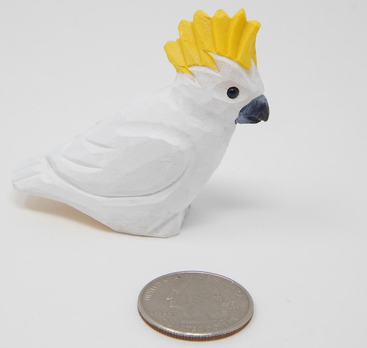 Cockatoo Ornament Handmade Wooden Hanging Cockatoo Bird Rustic Carving Figurine
