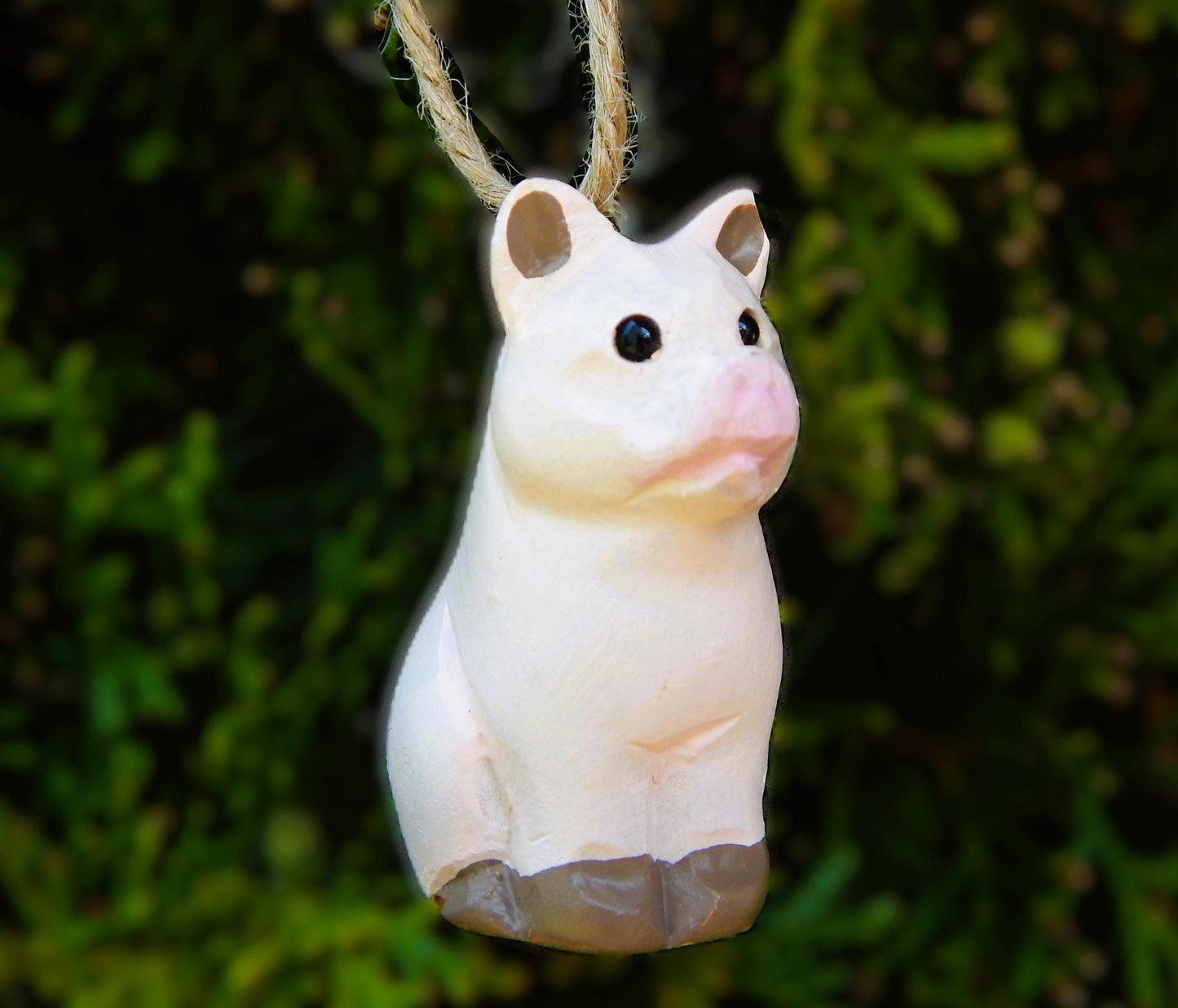 Pig Ornament Handmade Wooden Hanging Decor Rustic Carving Figurine Farm Animal