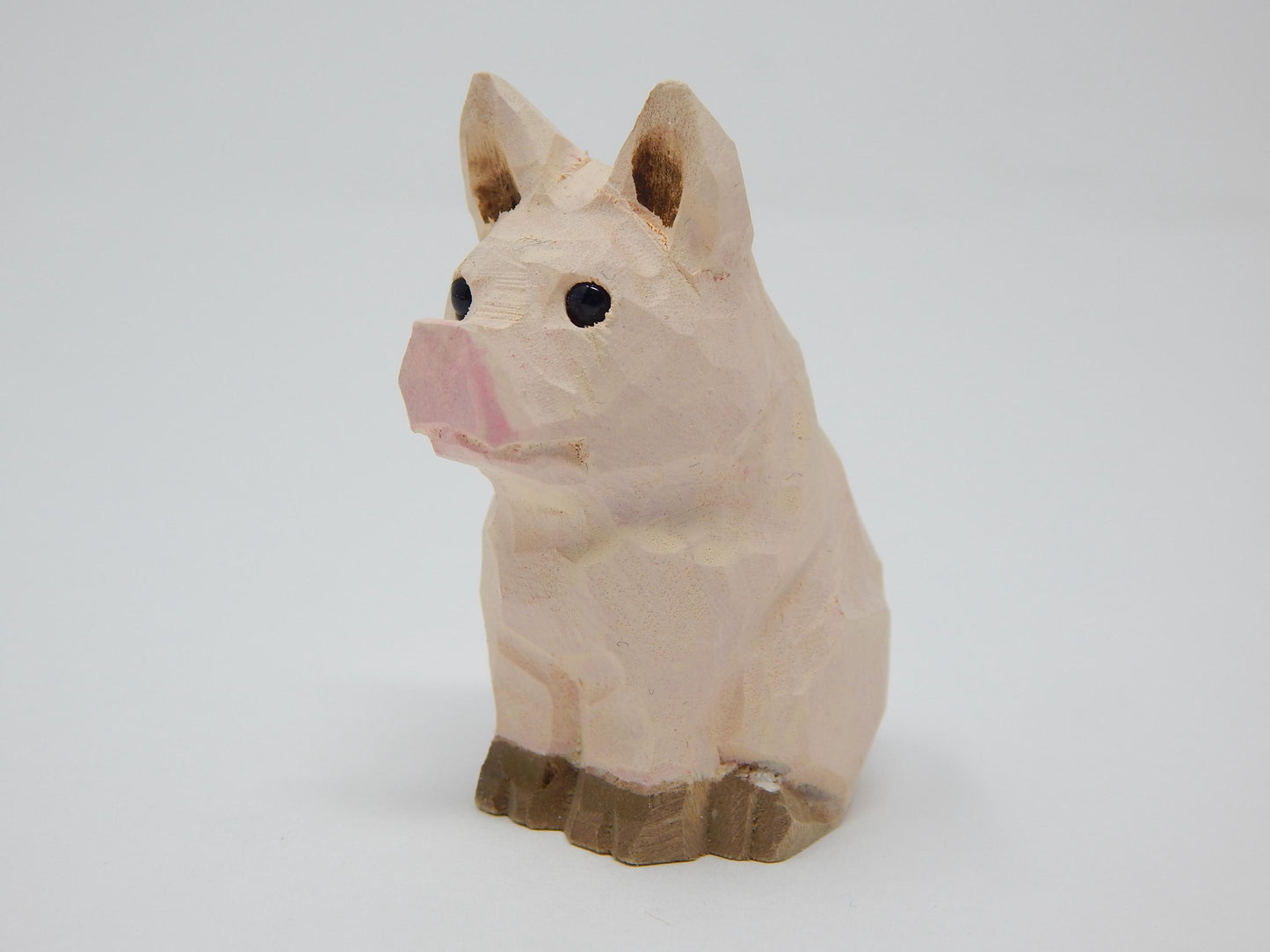 Pig Ornament Handmade Wooden Hanging Decor Rustic Carving Figurine Farm Animal