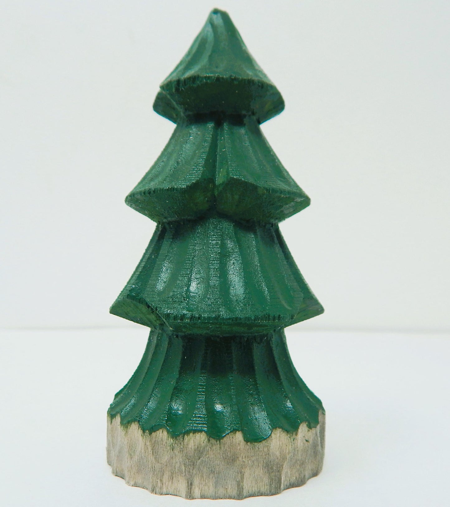 Handmade Wooden Christmas Tree 3" Figurine, Standing Tabletop Artificial Indoor Statue Decor