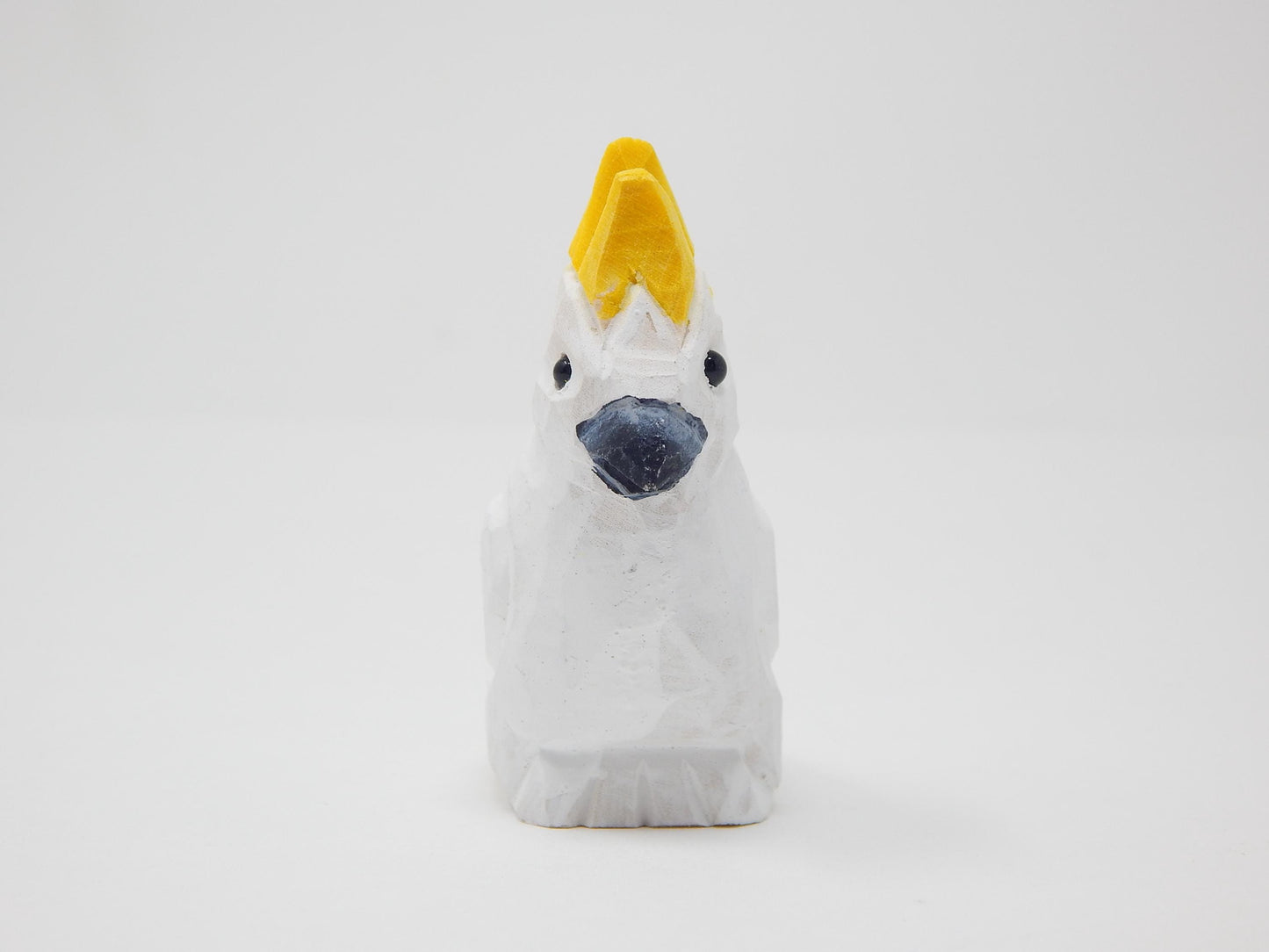 Cockatoo Ornament Handmade Wooden Hanging Cockatoo Bird Rustic Carving Figurine