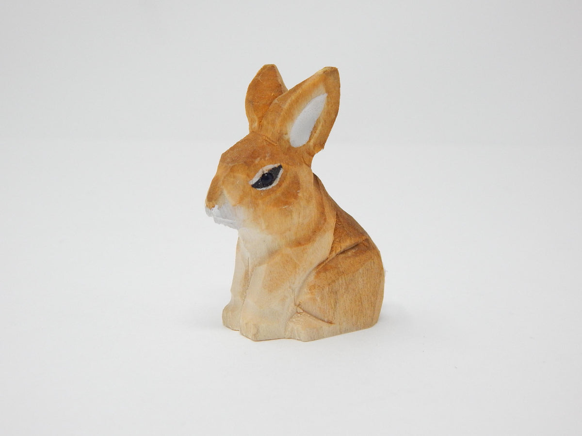Handmade Wood Rabbit Ornament Hanging Bunny Figurine