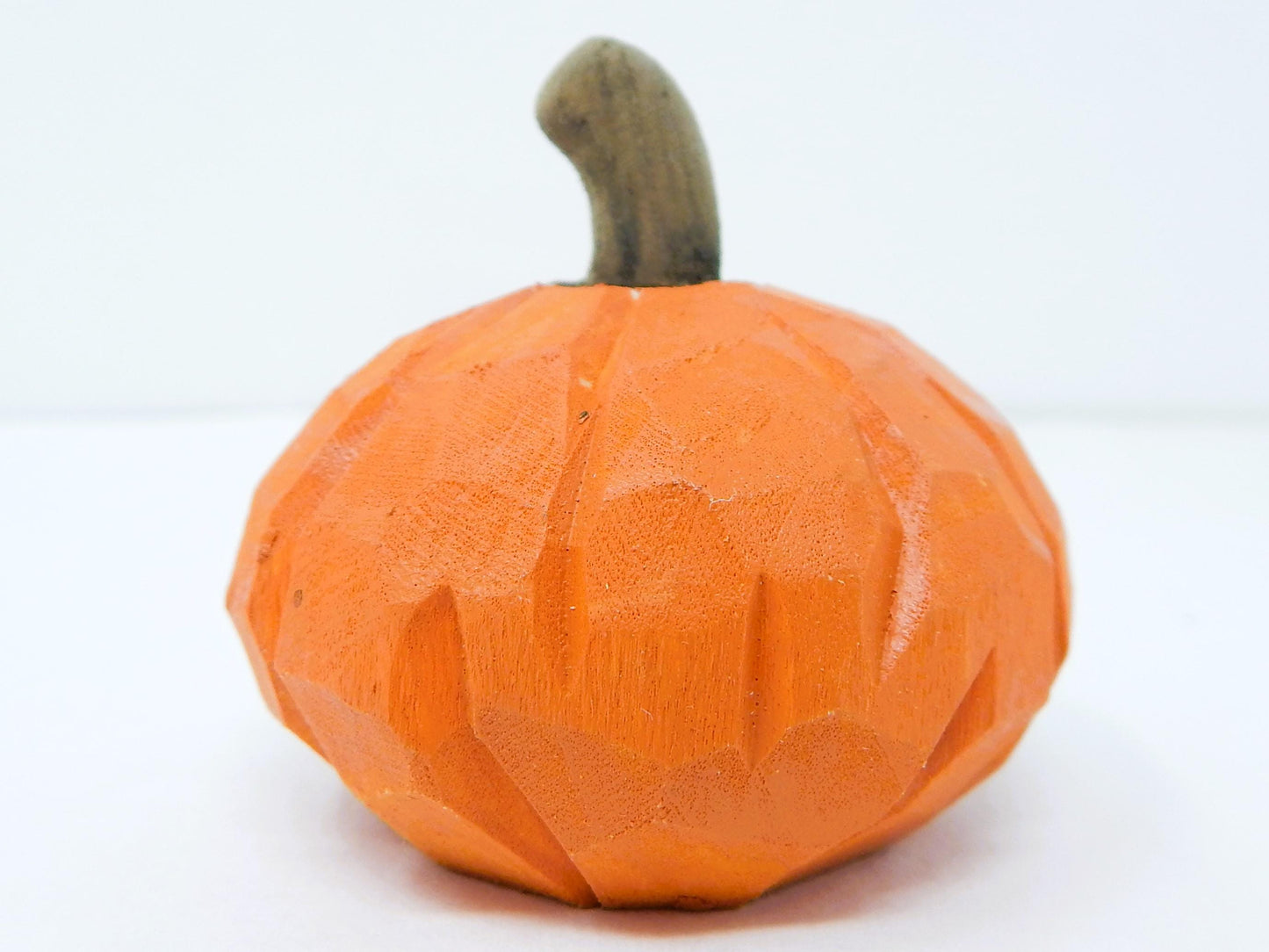 Hand-Carved Wooden Jack-O’-Lantern – Wooden Mini Pumpkin Halloween Fall Decor