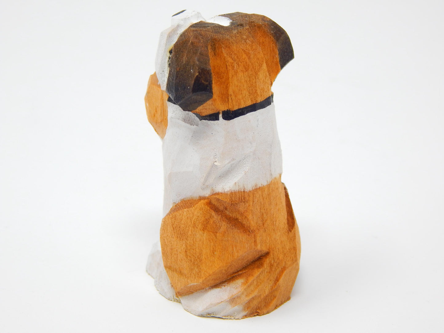 Bernard Dog Wood Ornament Hanging Figurine Handmade Carved Decoration