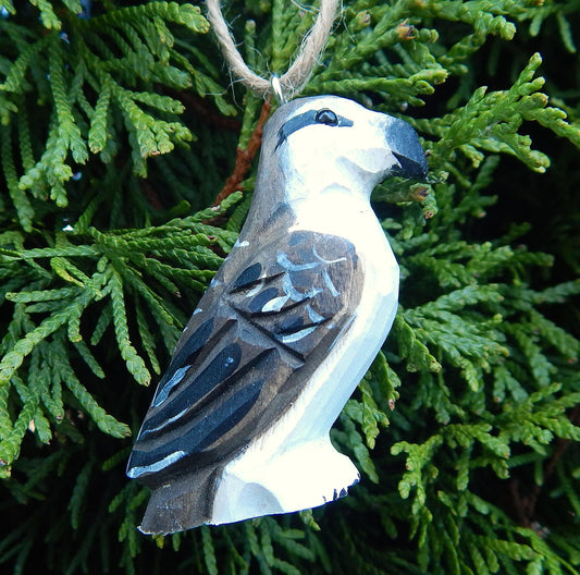 Osprey Ornament Handmade Wooden Hanging Decor Sea Hawk Bird Rustic Carving Figurine