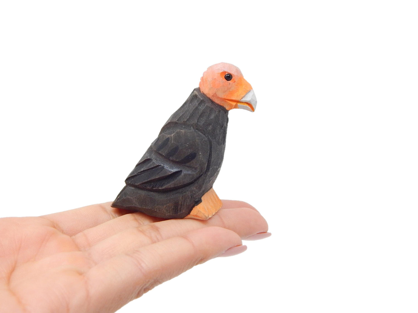Condor Handmade Wooden Ornament: Miniature Rustic Hanging Carved Figurine