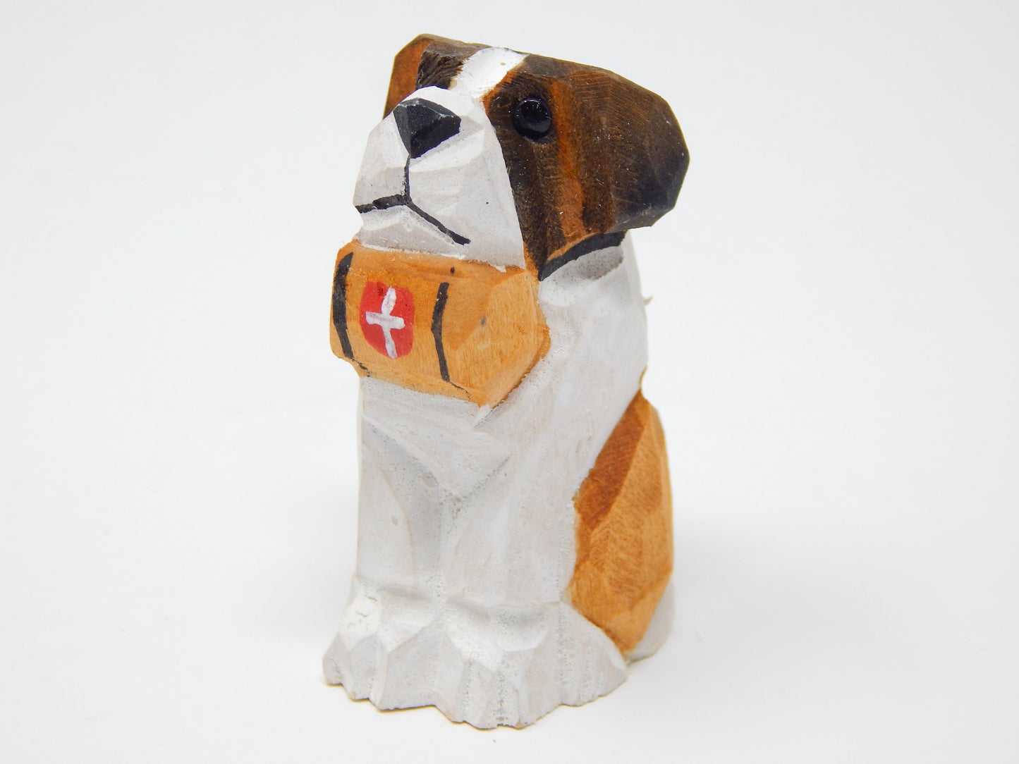 Bernard Dog Wood Ornament Hanging Figurine Handmade Carved Decoration