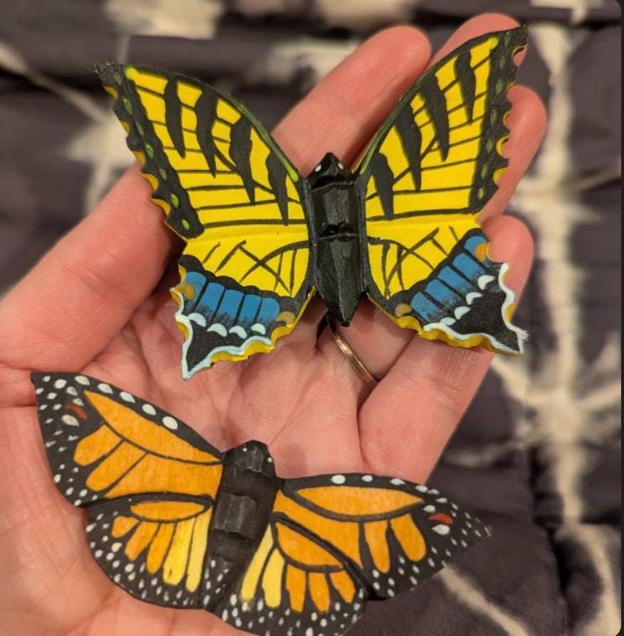 Monarch Butterfly Fridge Magnet Figurine Decoration Art Milkweed Common Tiger Garden Fake Insect