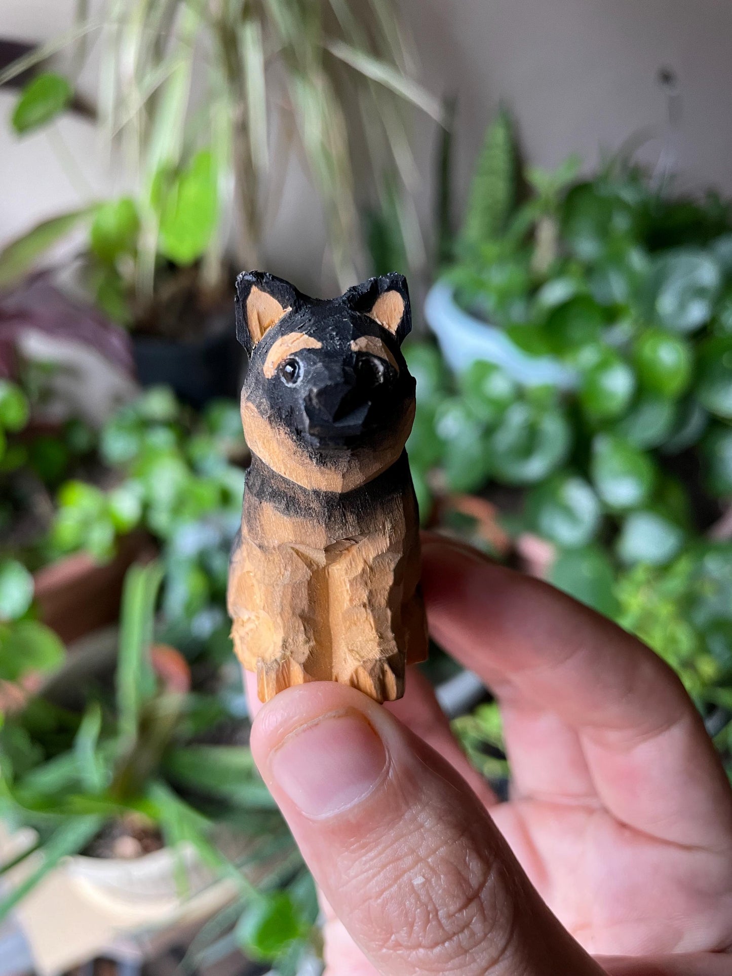 German Shepard dog Cake Topper Bride & Groom Love Wedding Engagement Anniversary Carved Wood Statue