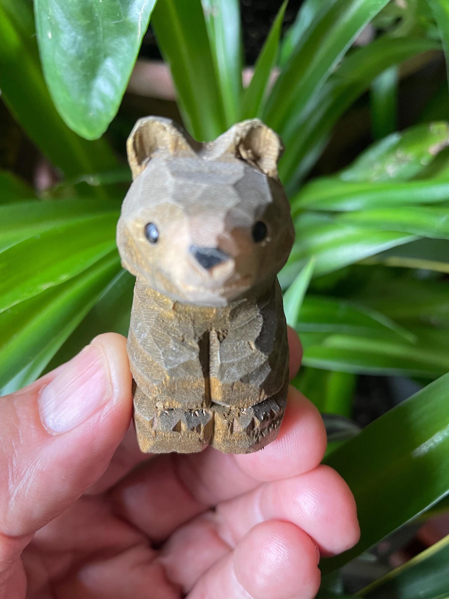 Handmade Carved Wood Brown Bear Fridge Magnet: Forest Animal Decor