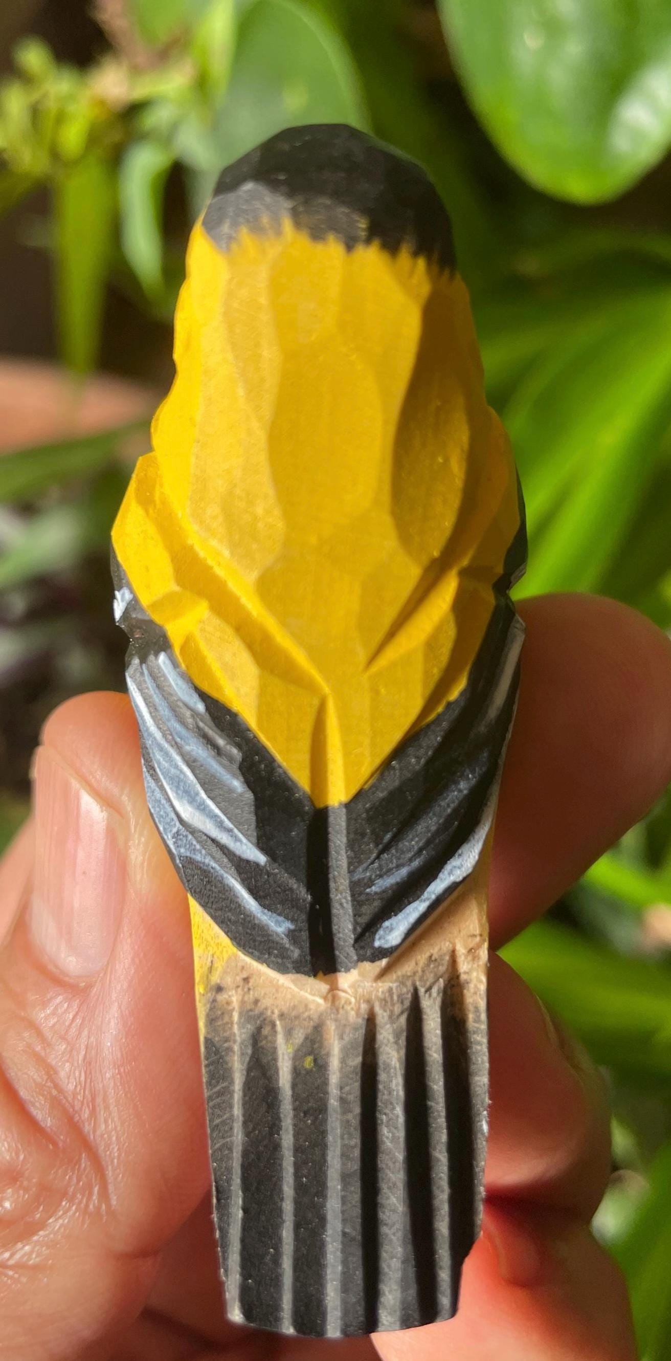 Hand Carved Wood American Goldfinch Figurine Fridge Magnet