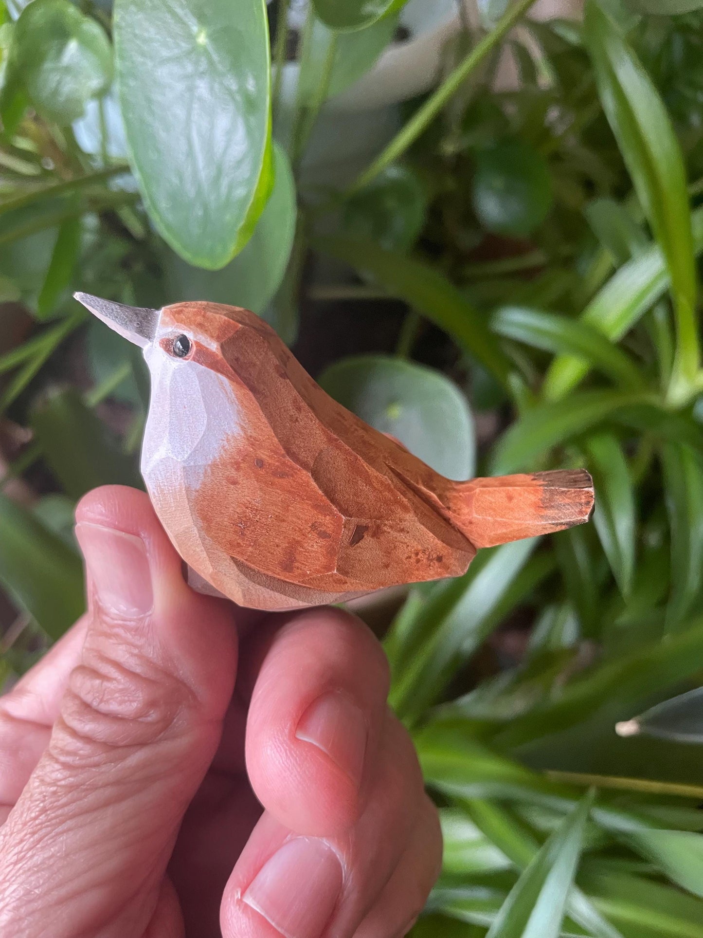 Handmade Carolina Wren Wooden Bird Fridge Magnet