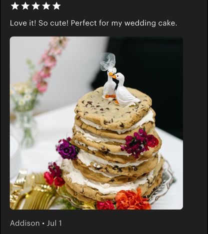 White Goose Cake Topper