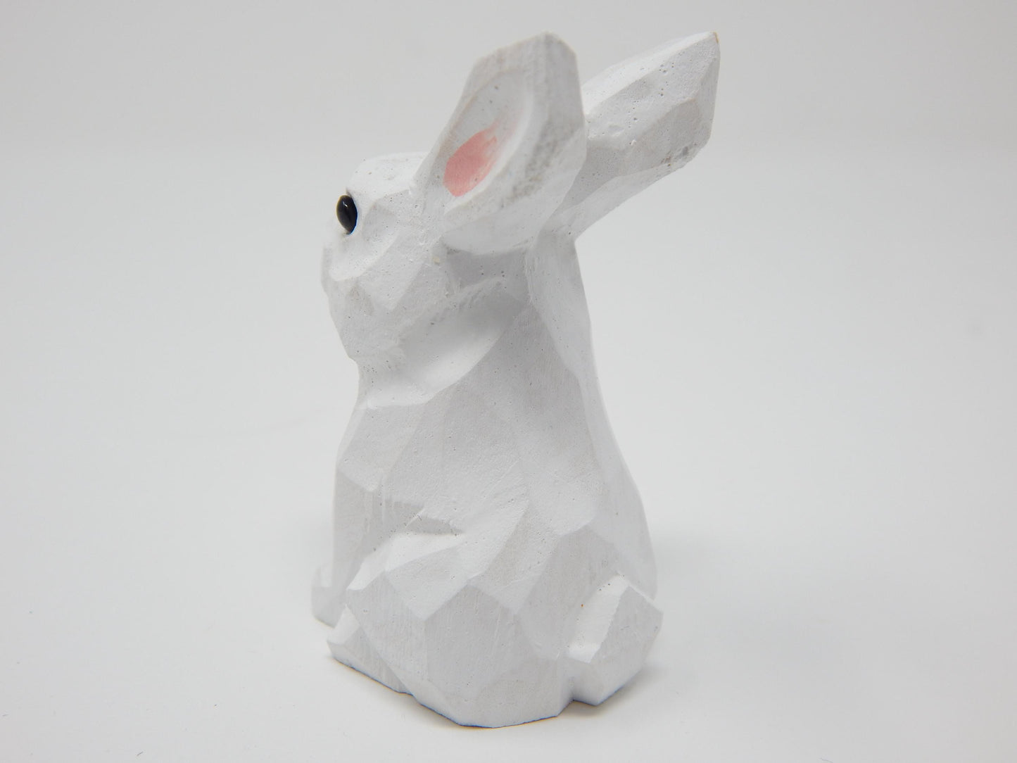 White Rabbit Bunny Cake Topper Bride & Groom Wedding Engagement Anniversary Carved Wood Statue