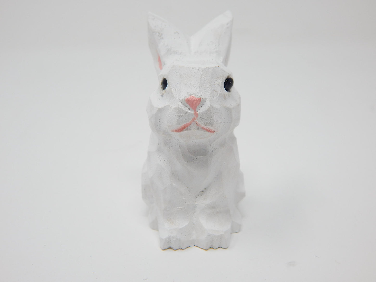 White Rabbit Bunny Cake Topper Bride & Groom Wedding Engagement Anniversary Carved Wood Statue