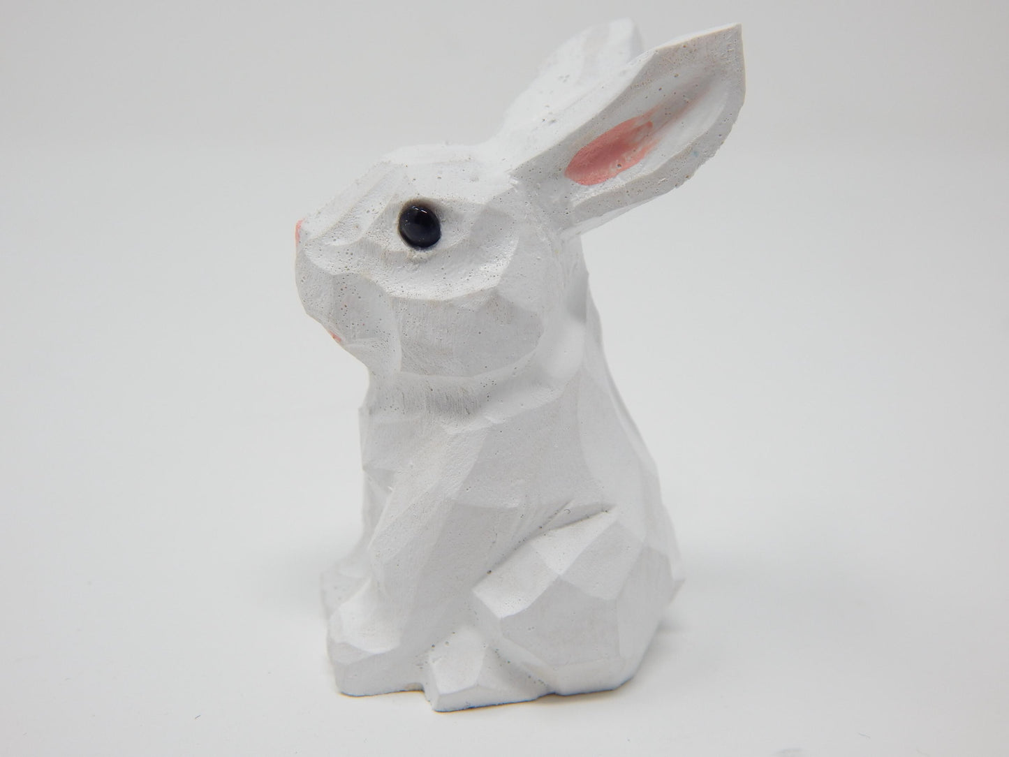 White Rabbit Bunny Cake Topper Bride & Groom Wedding Engagement Anniversary Carved Wood Statue