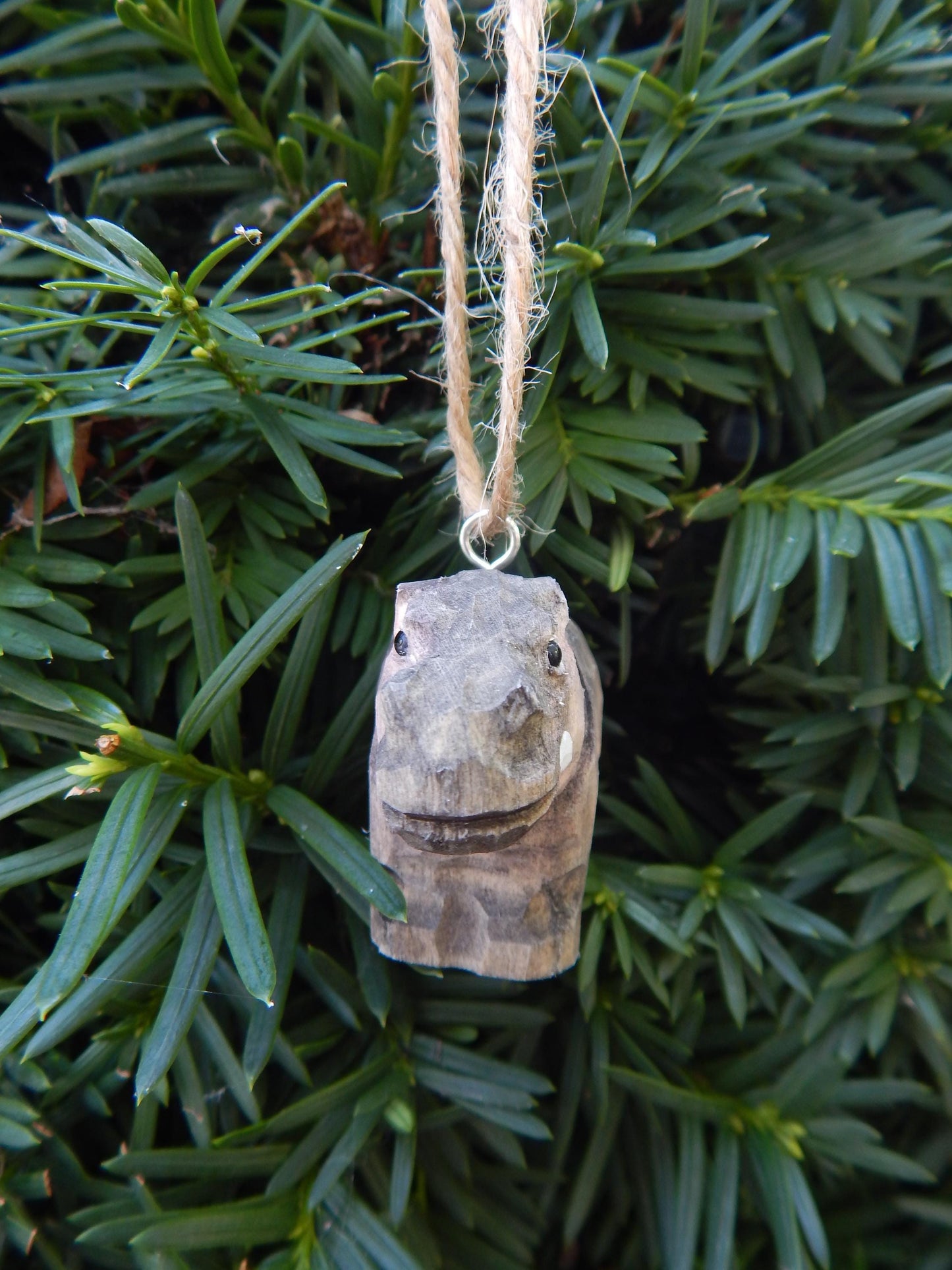 Handmade Wooden African Hippo Ornament  – Miniature Pygmy Figurine  Decor