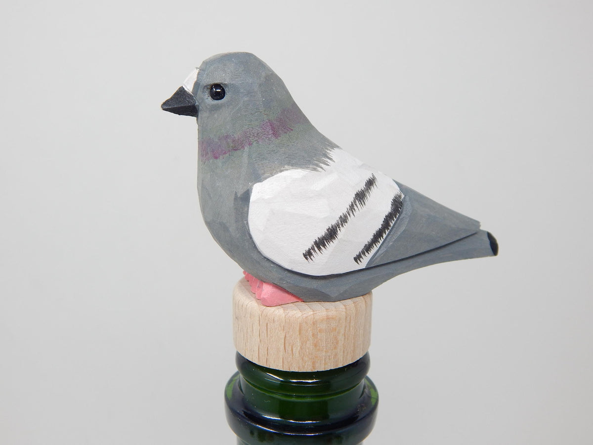 Handmade Pigeon Bird Wine Stopper – Rustic Reusable Bottle Plug