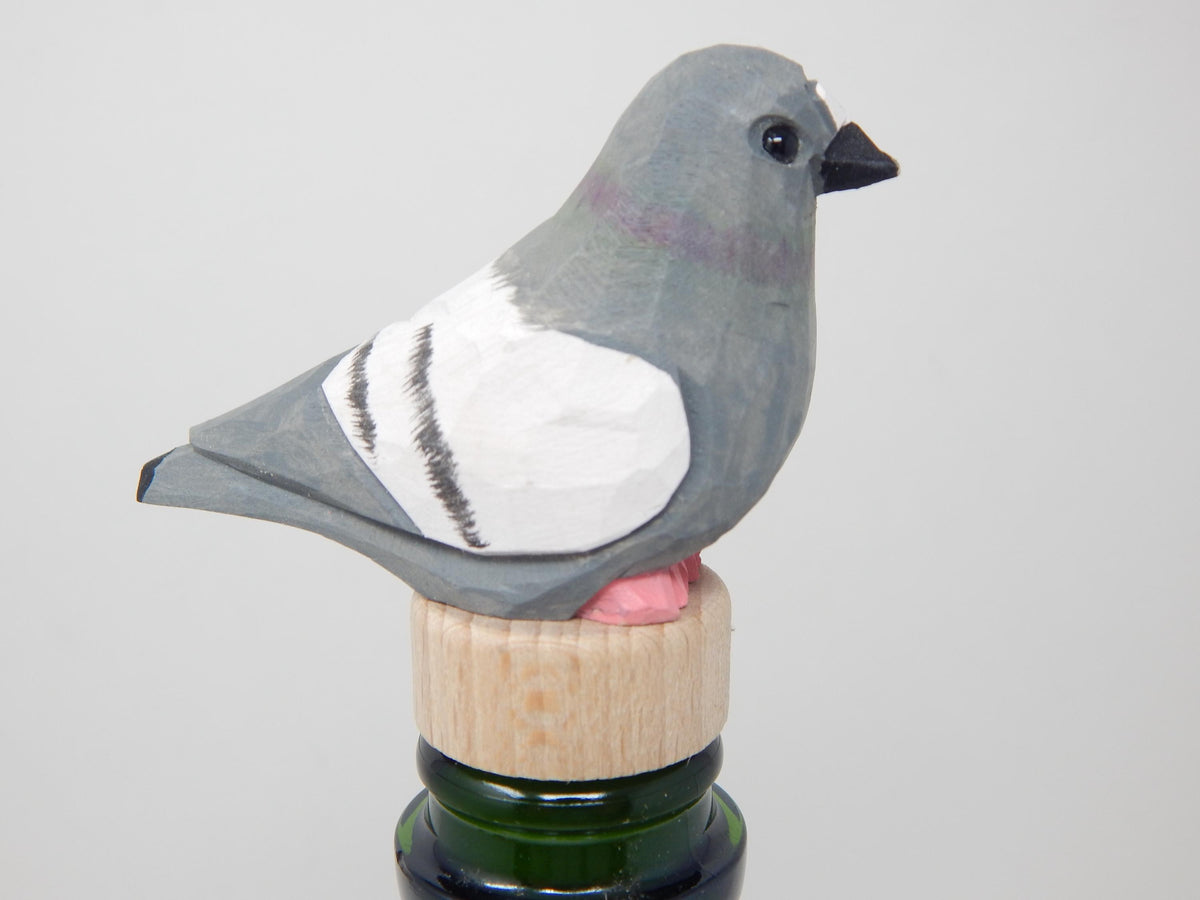 Handmade Pigeon Bird Wine Stopper – Rustic Reusable Bottle Plug