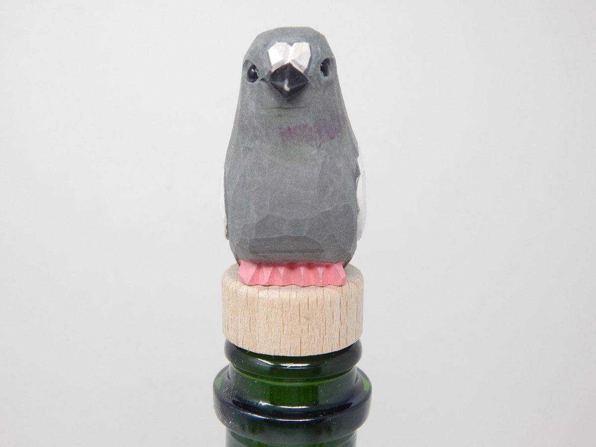 Handmade Pigeon Bird Wine Stopper – Rustic Reusable Bottle Plug