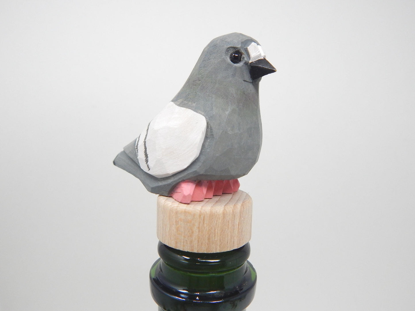 Handmade Pigeon Bird Wine Stopper – Rustic Reusable Bottle Plug